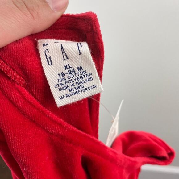 Vintage 90s Gap Red Velour Dress 18-24 Months NWT - Picture 3 of 6